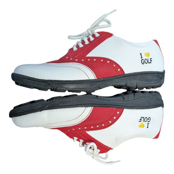I Love Golf Red & White Men\'s Golf Shoes Spikeless Comfort US Size 9.5/10 MX 27 main image 4